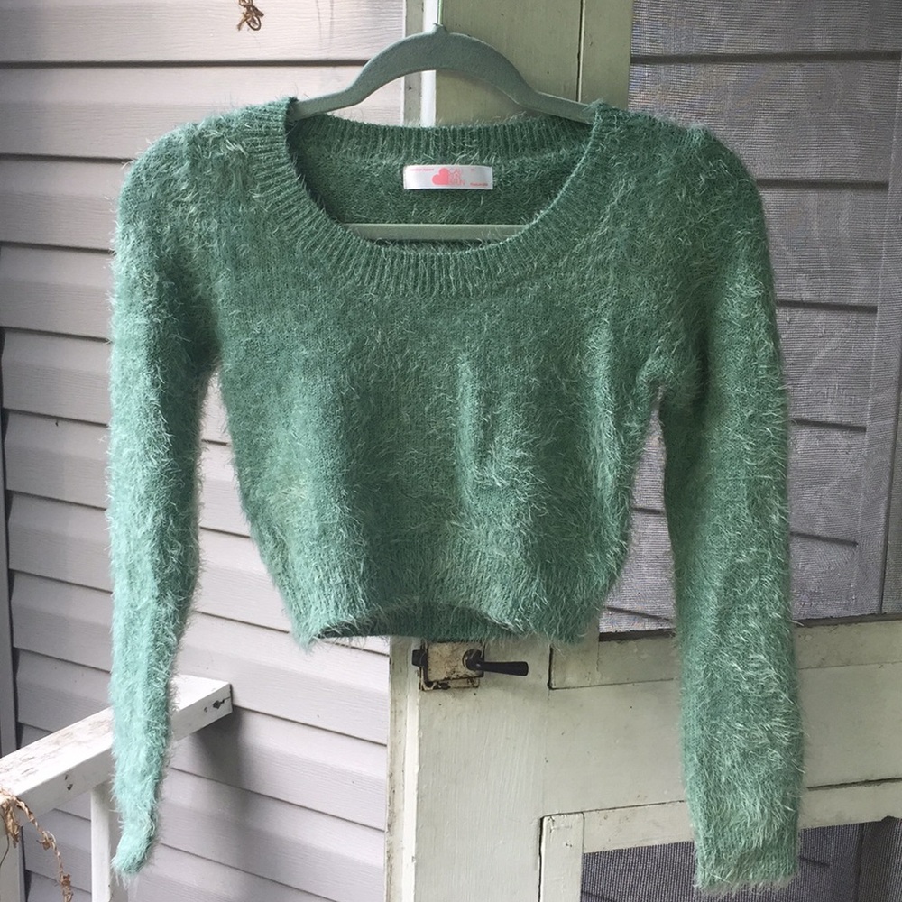 Fuzzy Cropped American Apparel Sweater